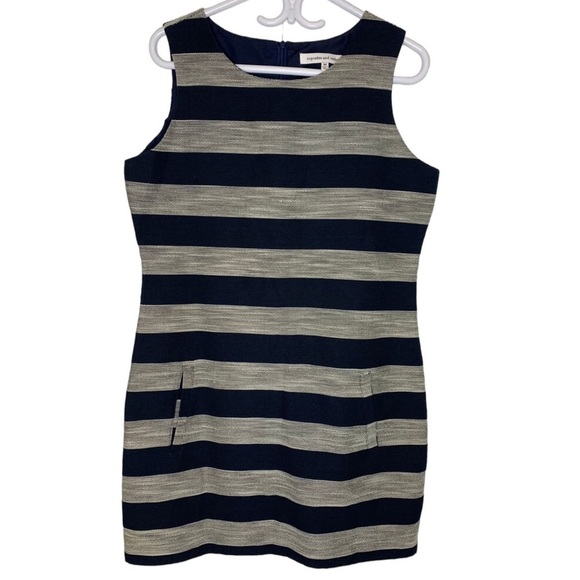Cupcakes and  Cashmere Striped Structured Midi Dress with Pockets, Size M - Picture 1 of 6